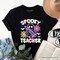 Spooky Teacher Neon Ghost T-Shirt, Retro Halloween Tee for Educators